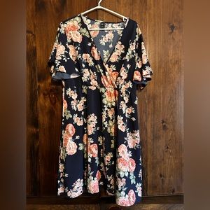 Navy and floral dress